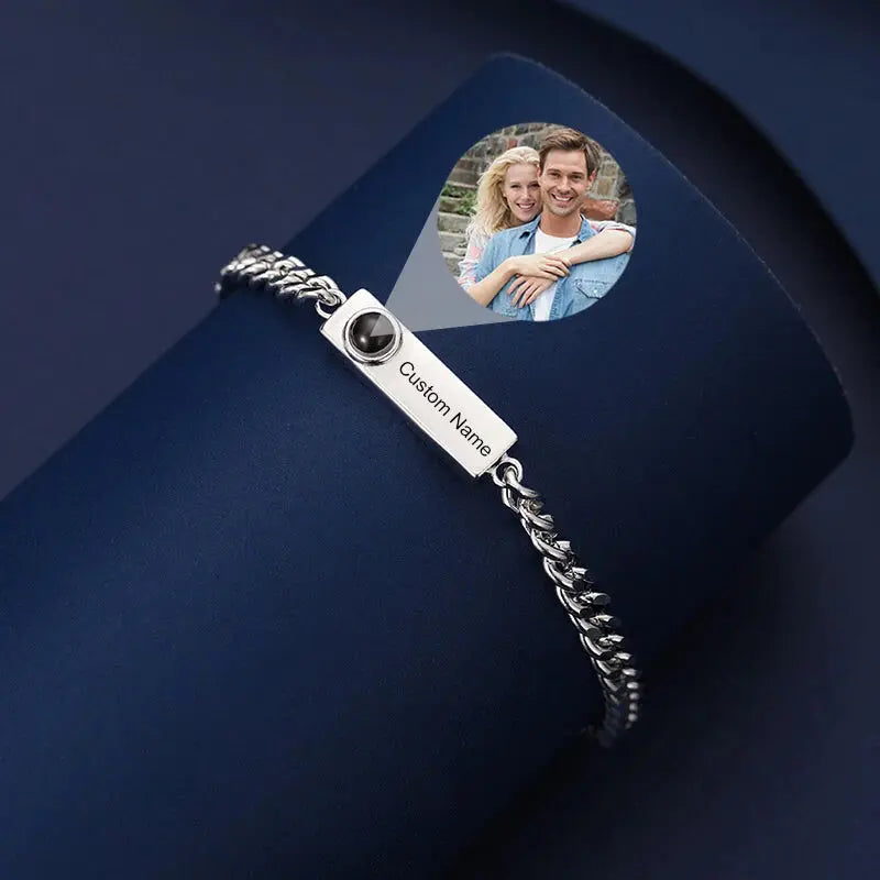 Bracelet avec Prénom pour Homme Argent
