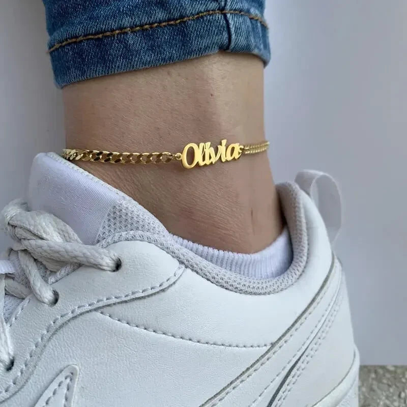 Bracelet de Cheville Personnalisé Doré