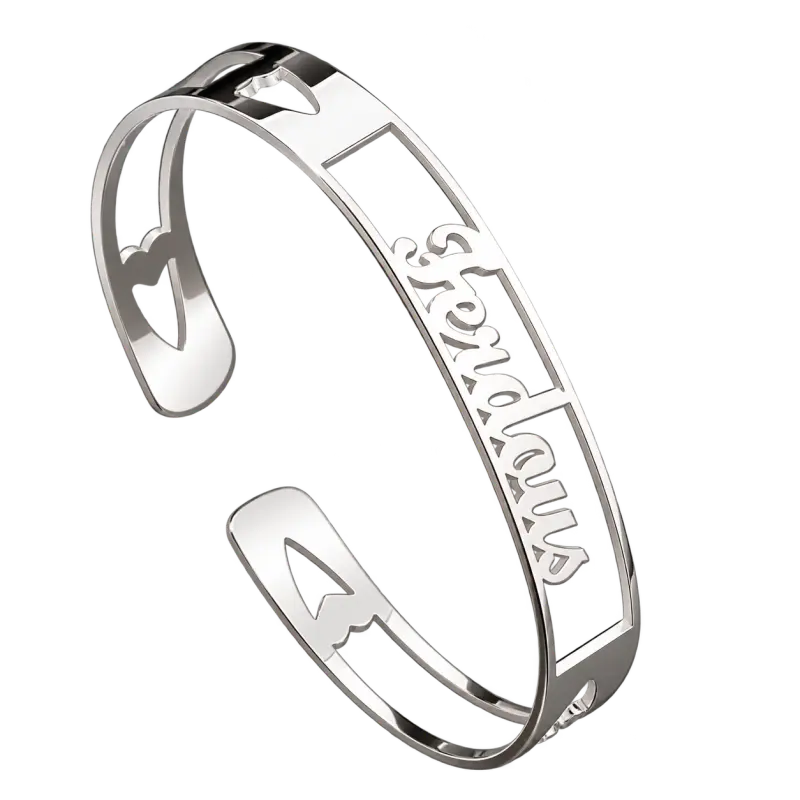 Bracelet Cœur Personnalisé Cœur Argenté