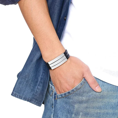 Bracelet Cuir Homme Personnalisé - Bracelet Cuir Homme Personnalisé