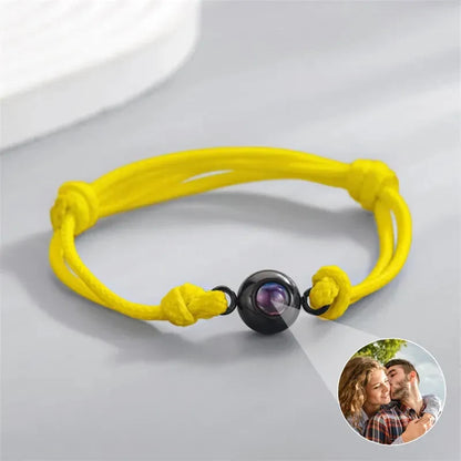 Bracelet de Projection Photo Personnalisé - Jaune / Or