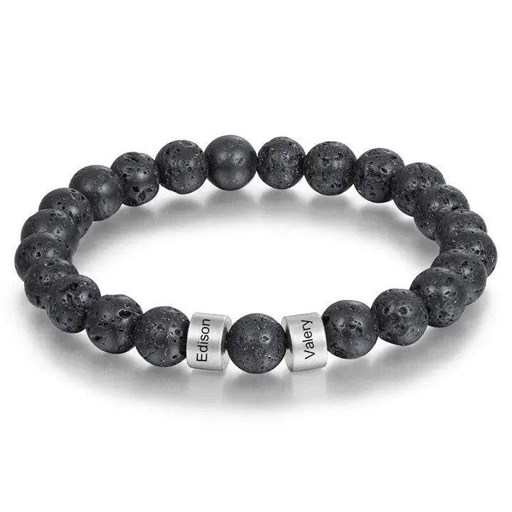 Bracelet Homme Prénom Famille Lave