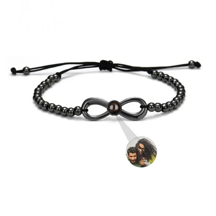 Bracelet Infini Homme Personnalisable Noir