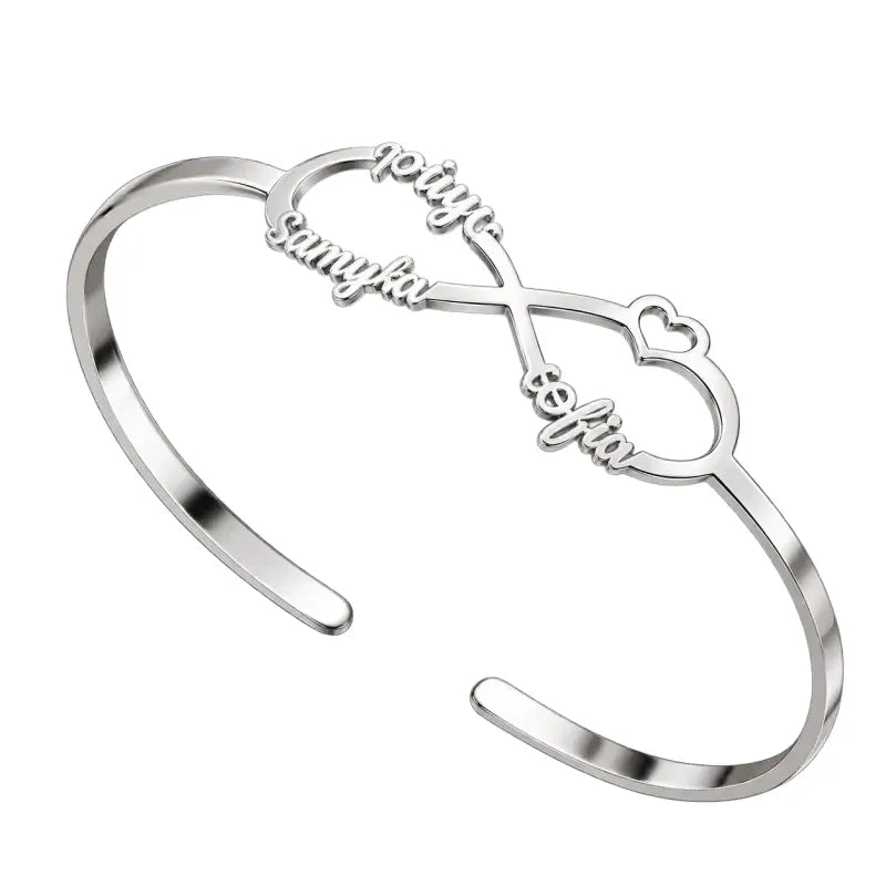 Bracelet Infini Personnalisé Argenté