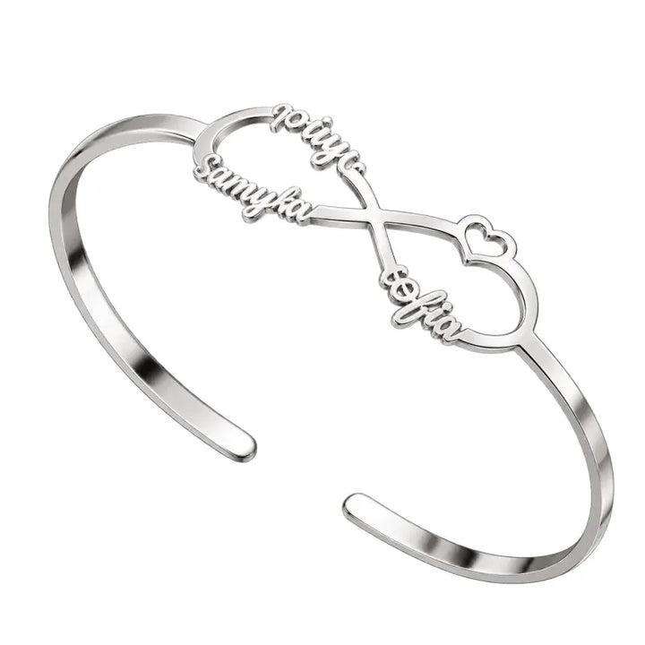 Bracelet Infini Personnalisé Argenté