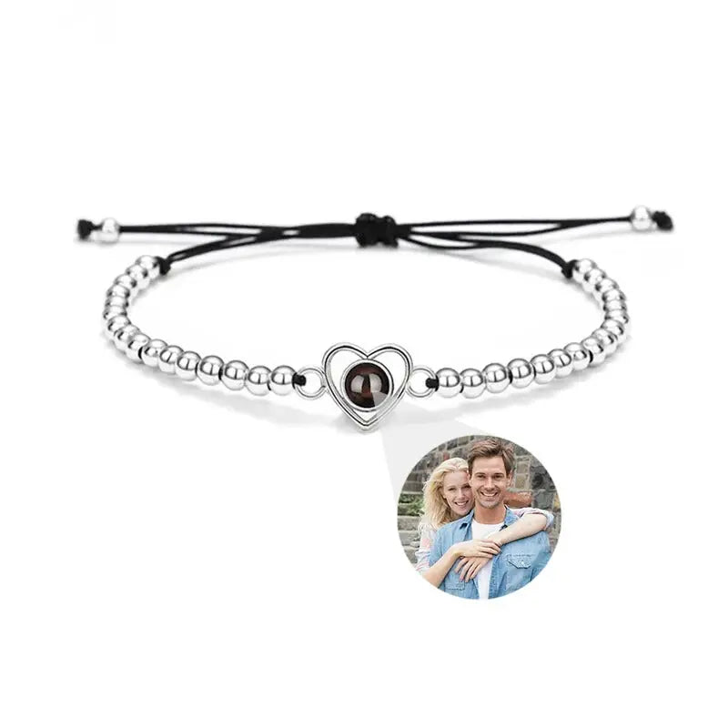 Bracelet Personnalisable Femme Photo Argent