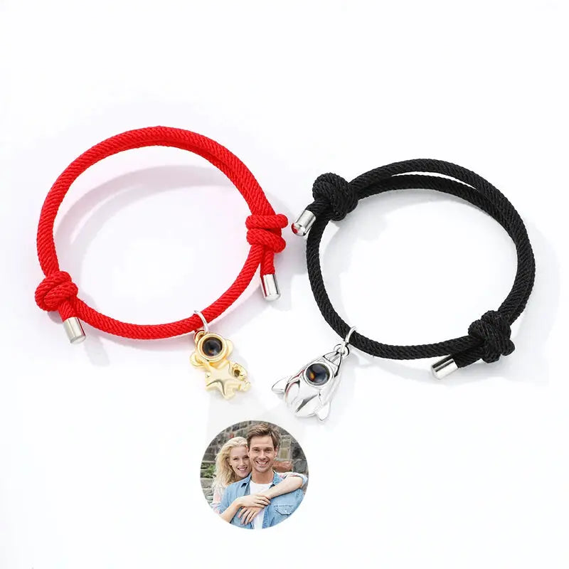 Bracelet Personnalisé Couple Cordon Or et Argent