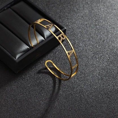 Bracelet Personnalisé - Ecriture brillante / Or rosé