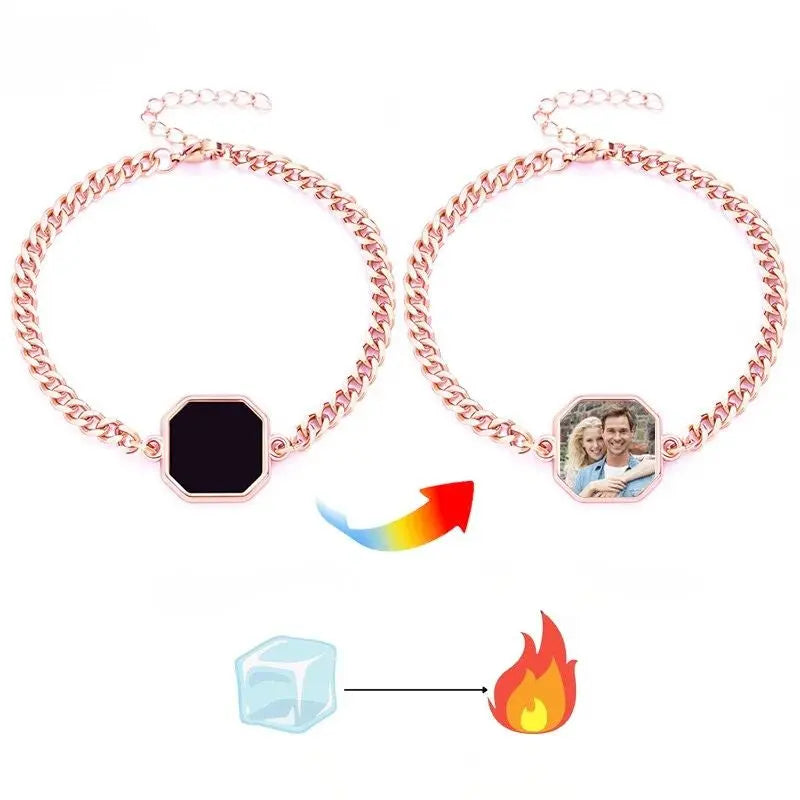 Bracelet Photo Caché Or Rose