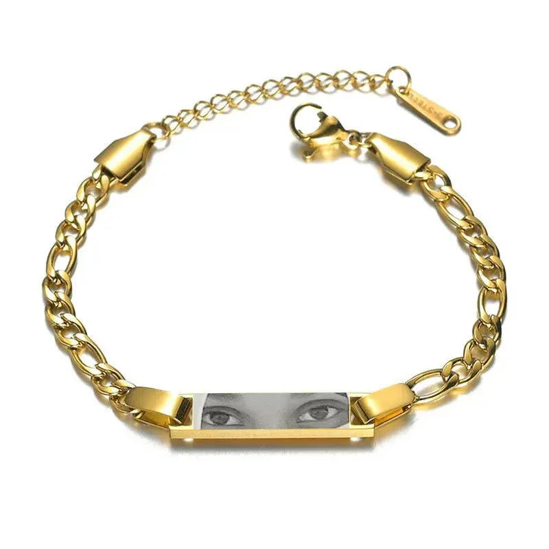 Bracelet Photo Gravé Or