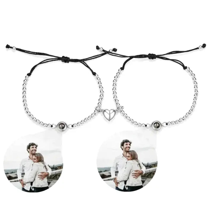 Bracelet pour Couple Personnalisé Argent