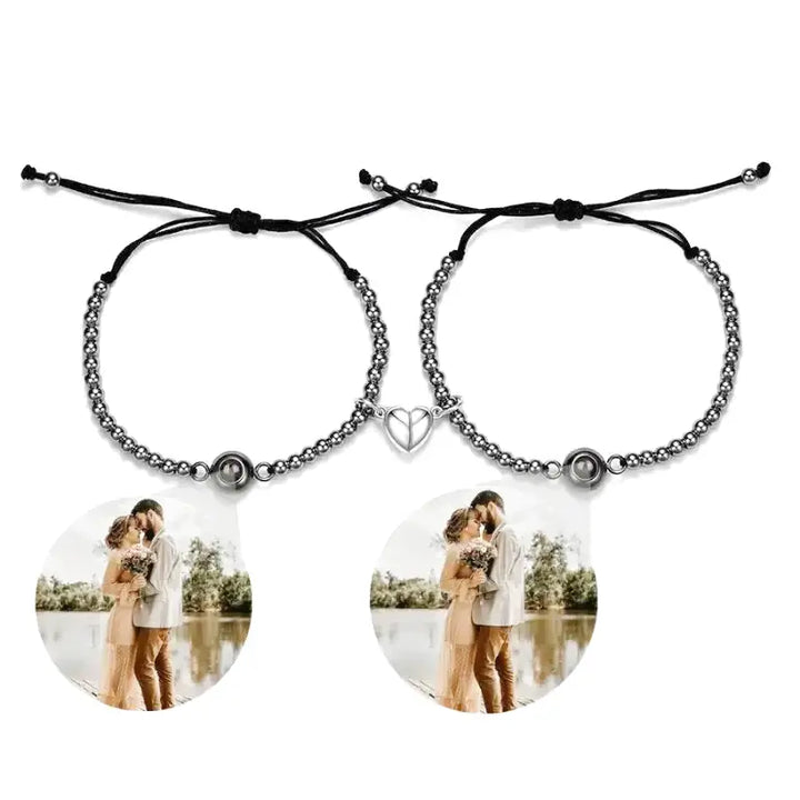 Bracelet pour Couple Personnalisé Noir