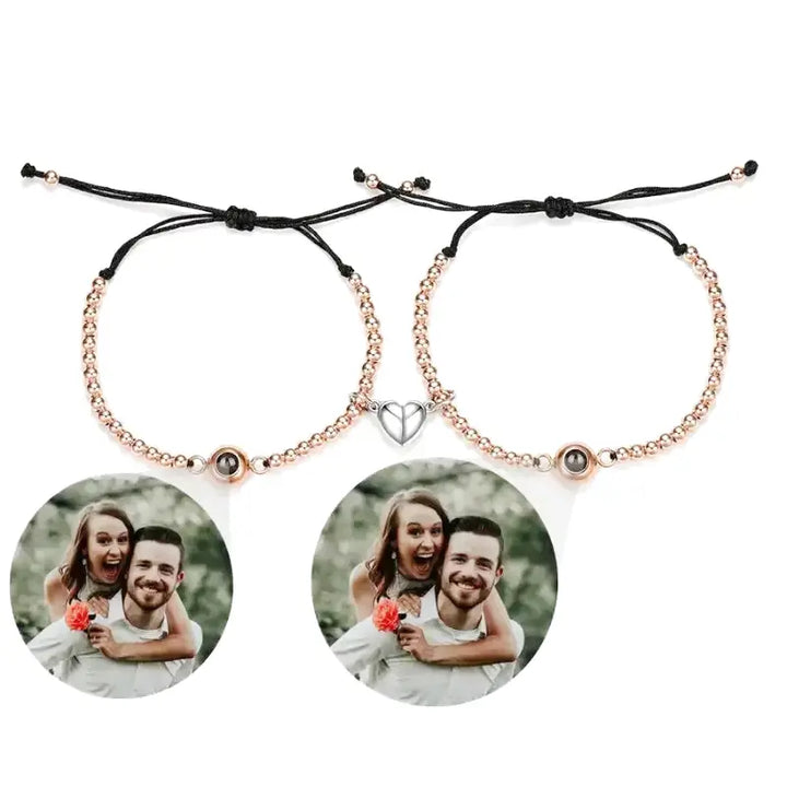 Bracelet pour Couple Personnalisé Or Rose