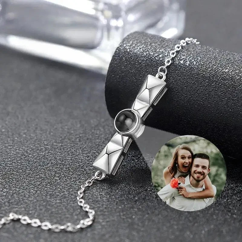 Bracelet Projection Photo Homme Argent