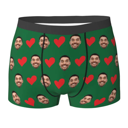 Caleçon Personnalisé Visage - Vert / XXL