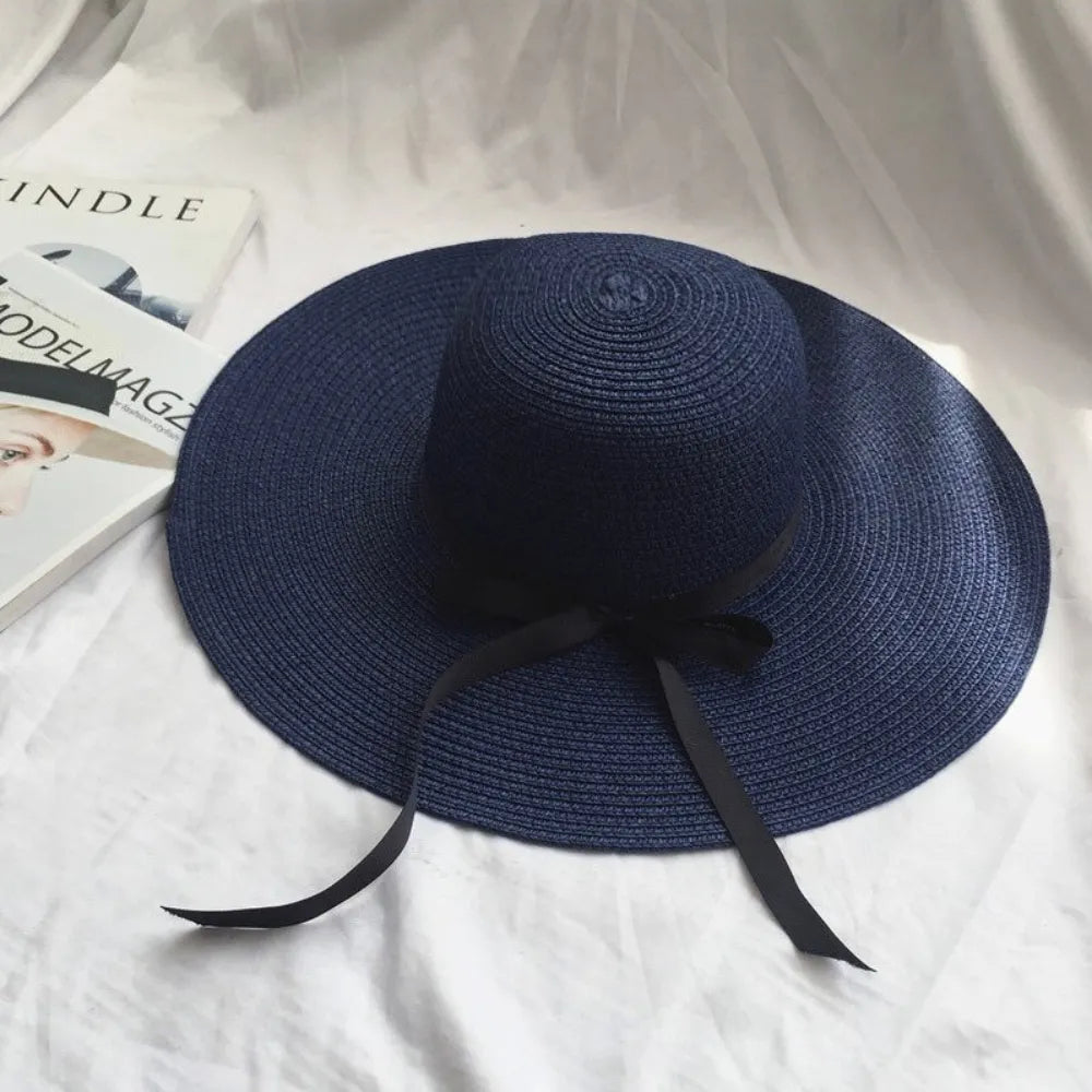 Chapeau de Paille Personnalisé Mariage Bleu