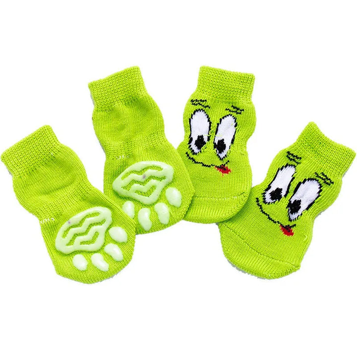 Chaussettes Antidérapantes Chien Vert