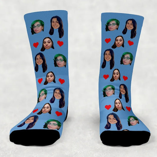 LucBuy Chaussettes Personnalisées avec Photos, Chaussettes de Visage  Personnalisées avec Texte,Chaussettes Drôles Personnalisées,Chaussettes  Fantaisie Halloween Noël Anniversaire Cadeaux (A31) : : Mode