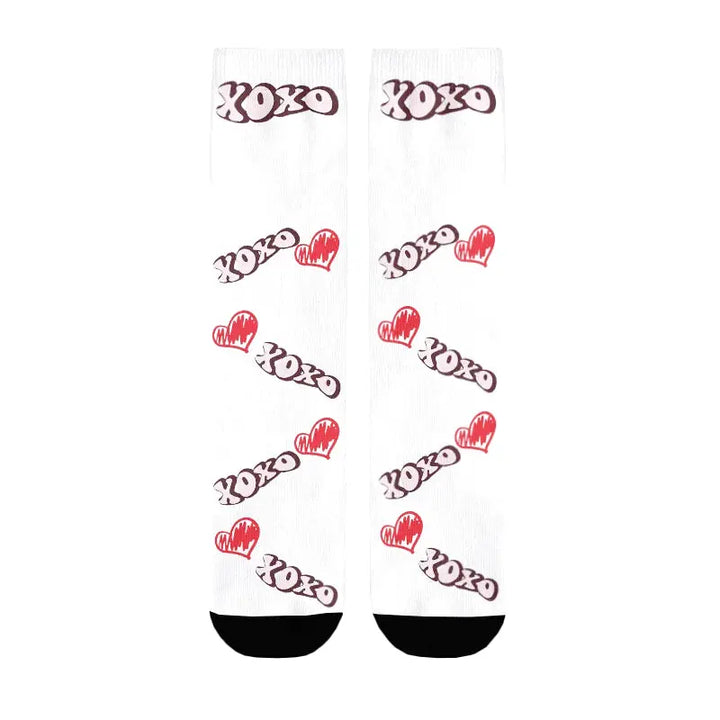Chaussettes Personnalisées Bisous Blanc