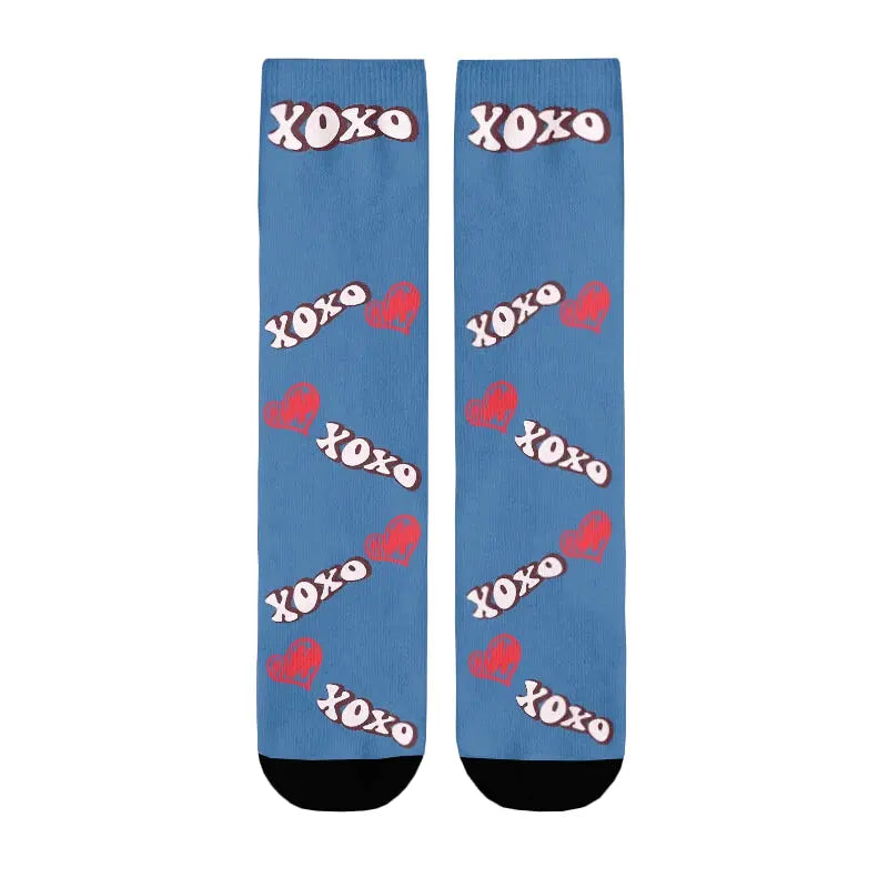 Chaussettes Personnalisées Bisous Bleu Marine