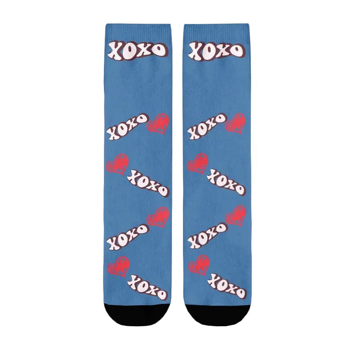 Chaussettes Personnalisées Bisous Bleu Marine