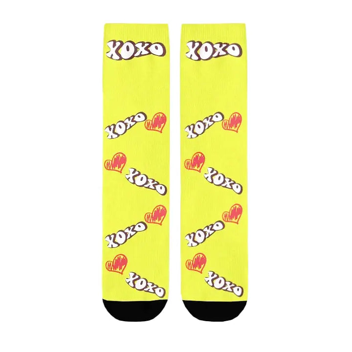 Chaussettes Personnalisées Bisous Jaune
