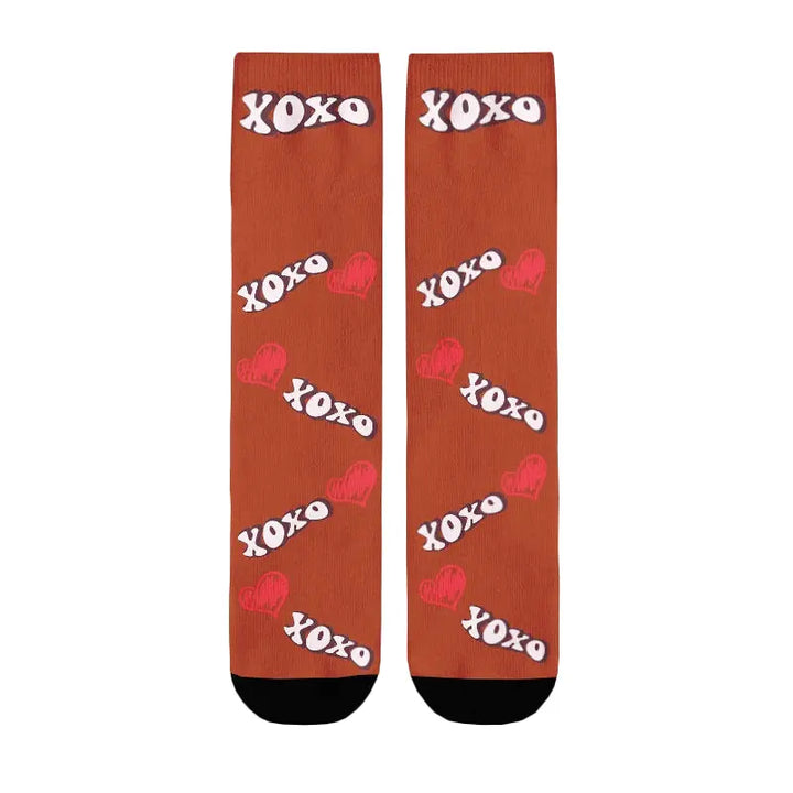 Chaussettes Personnalisées Bisous Rouge