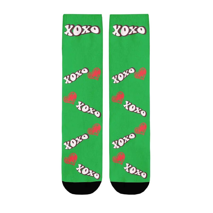 Chaussettes Personnalisées Bisous Vert