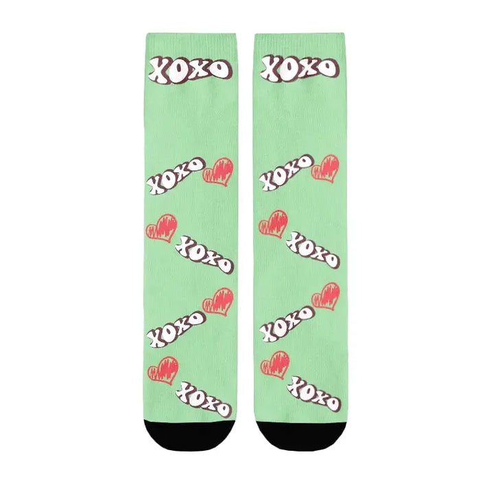 Chaussettes Personnalisées Bisous Vert Clair