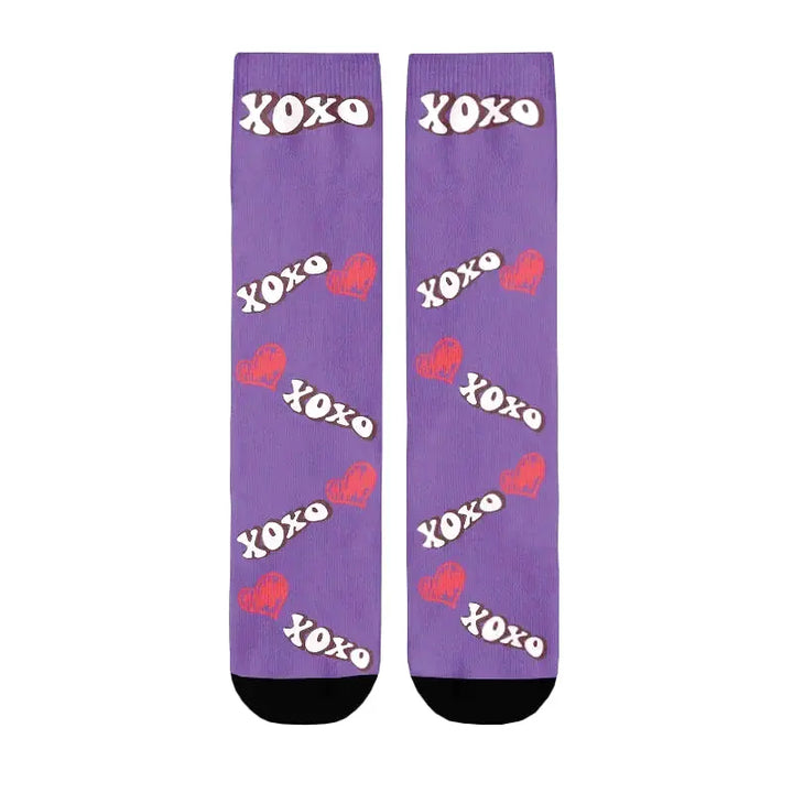 Chaussettes Personnalisées Bisous Violet