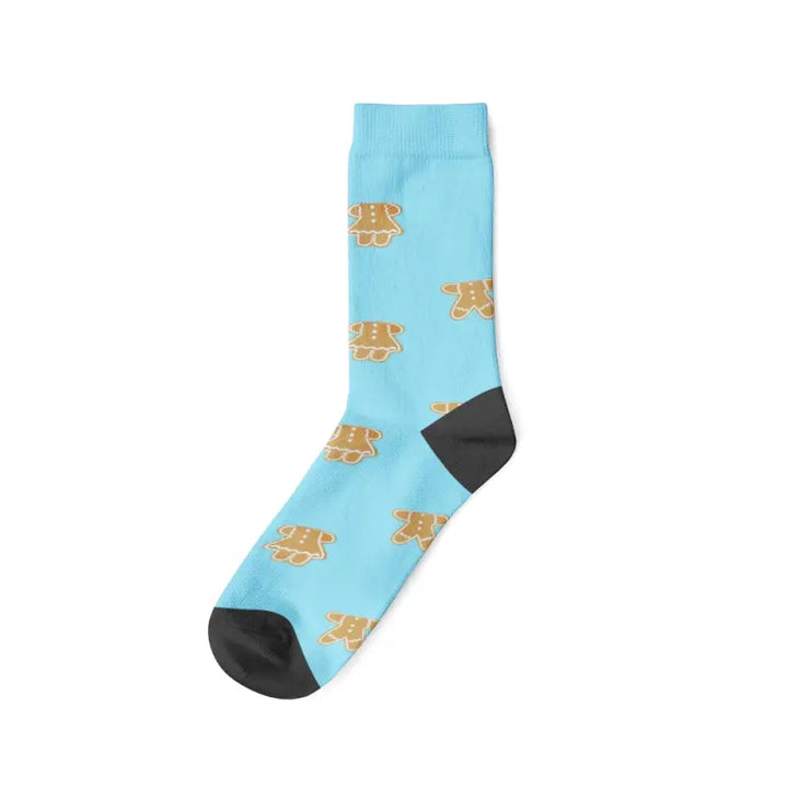 Chaussettes Personnalisées Pain d'Épices Bleu Ciel