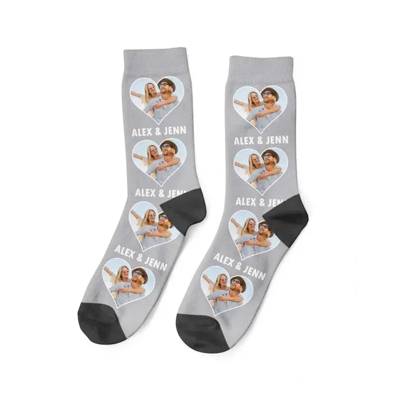 Chaussettes Personnalisées Prénom Gris Clair