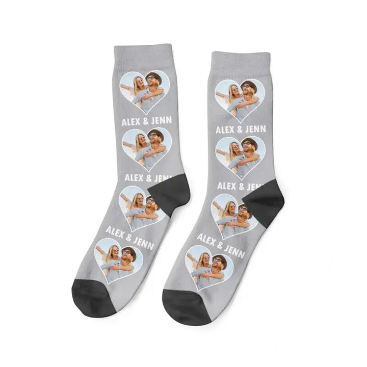 Chaussettes Personnalisées Prénom Gris Clair