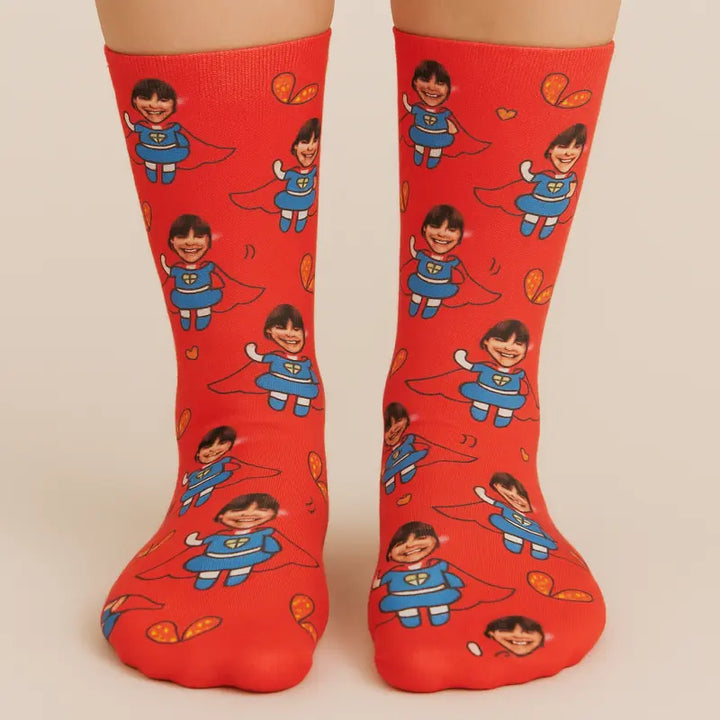 Chaussettes Personnalisées Super-héroïne