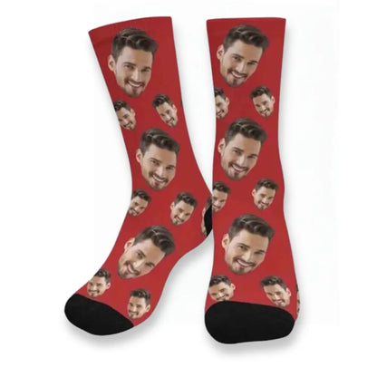 Chaussettes Têtes Personnalisées - Rouge