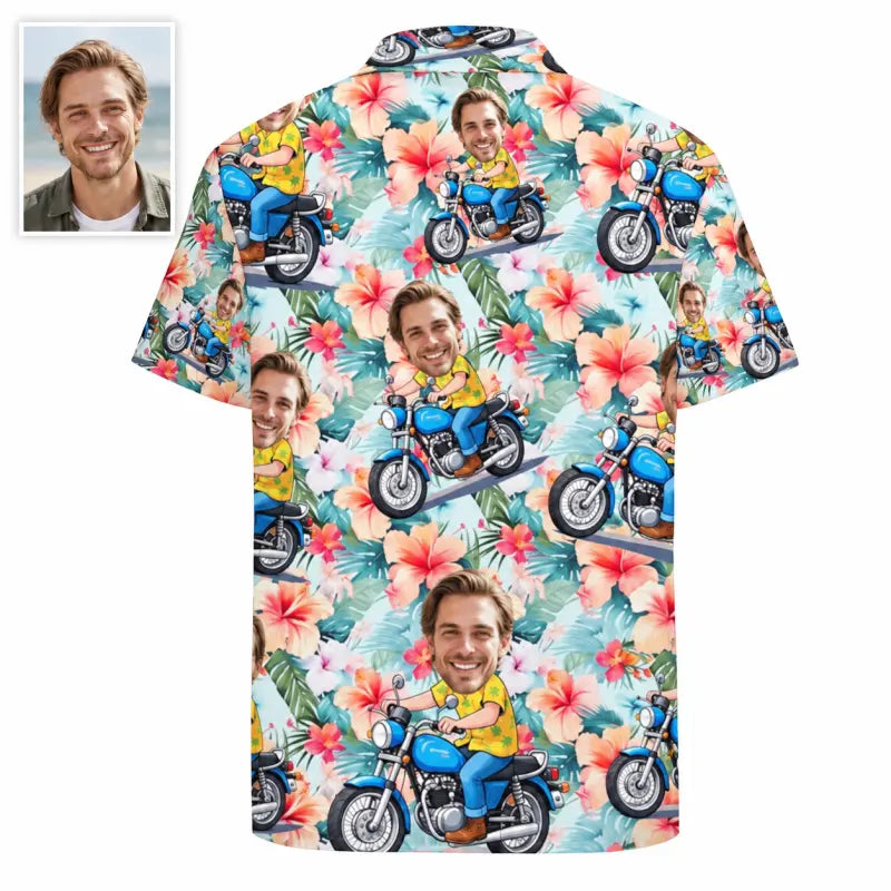 Chemise Personnalisée Photo Bleu