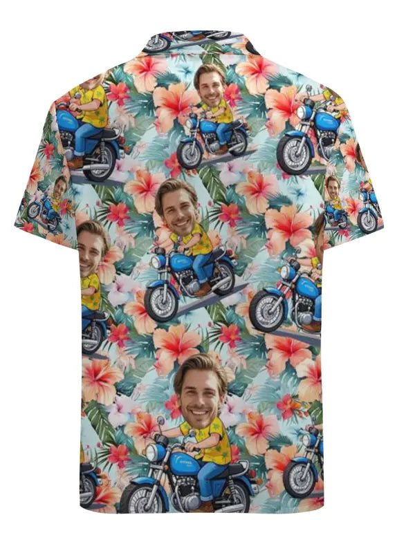 Chemise Personnalisée Photo Bleu