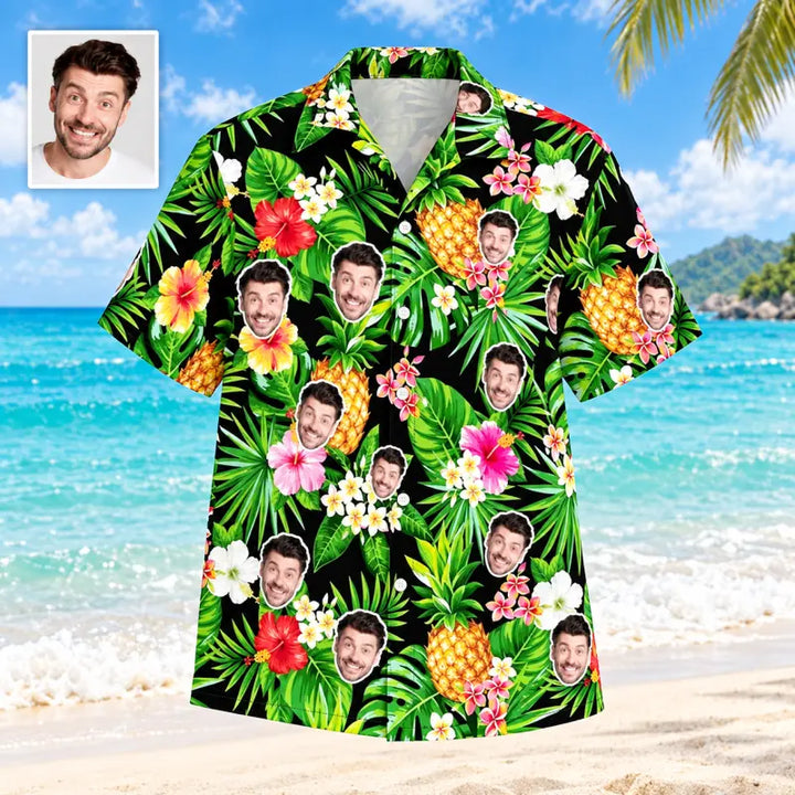 Chemise Personnalisée Visage Vert Foncé