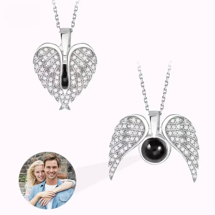 Collier Ailes d'Ange Photo Argent