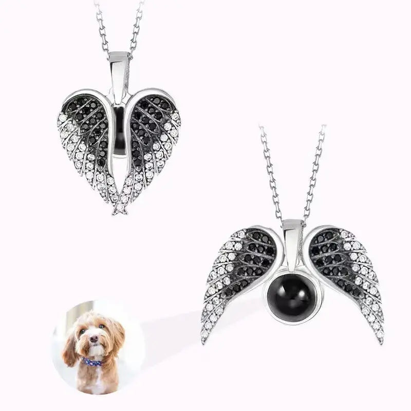 Collier Ailes d'Ange Photo Noir