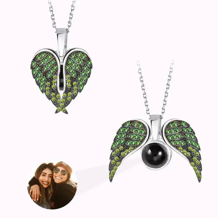 Collier Ailes d'Ange Photo Vert