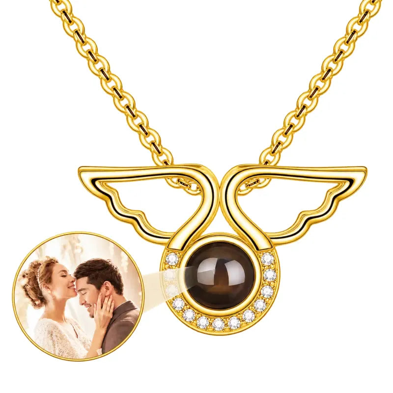 Collier avec Photo Projection Or