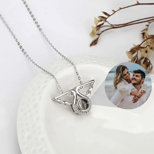 Collier avec Photo Projection Or Rose