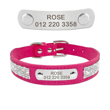 Collier avec Prénom pour Chat - Rose / L