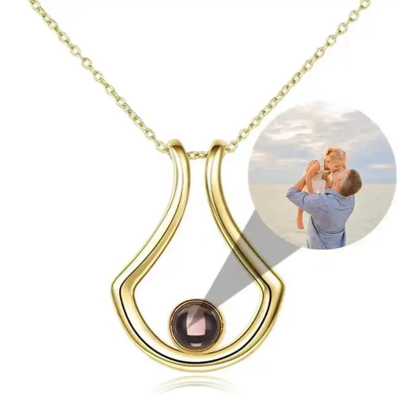 Collier avec Projection Photo Or