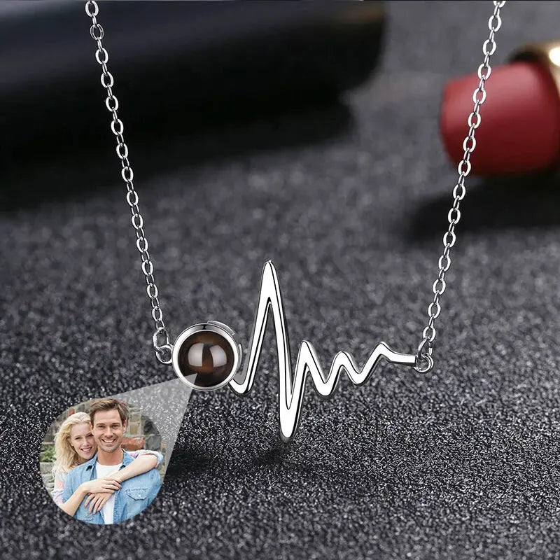 Collier Battement de Cœur avec Photo Argent