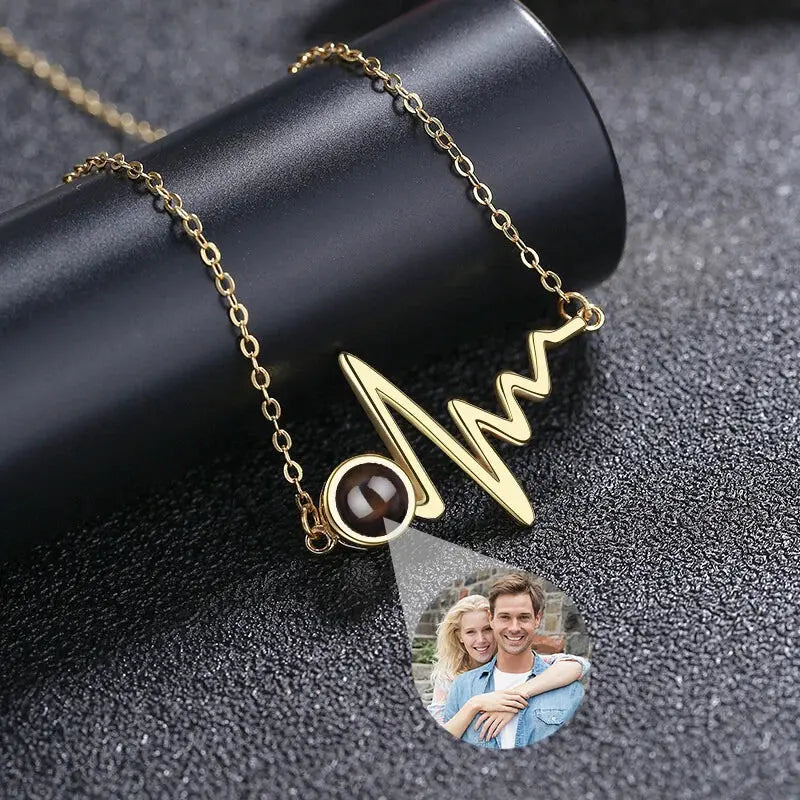 Collier Battement de Cœur avec Photo Or