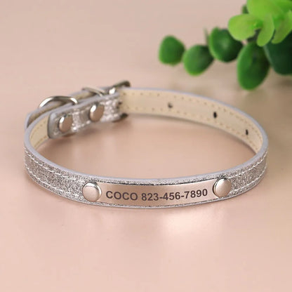 Collier Chat Personnalisé - Argenté / M 25-33cm