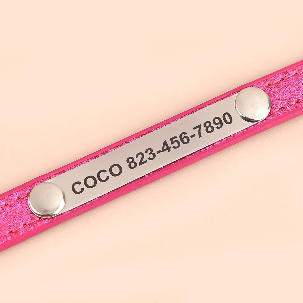 Collier Chat Personnalisé Rose