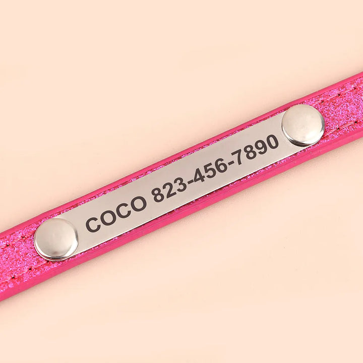 Collier Chat Personnalisé Rose